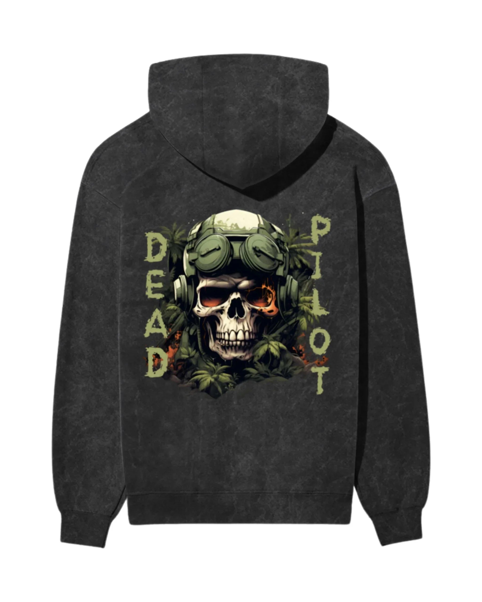 Inferno Skull Combat - Oversized Graphic Hoodie