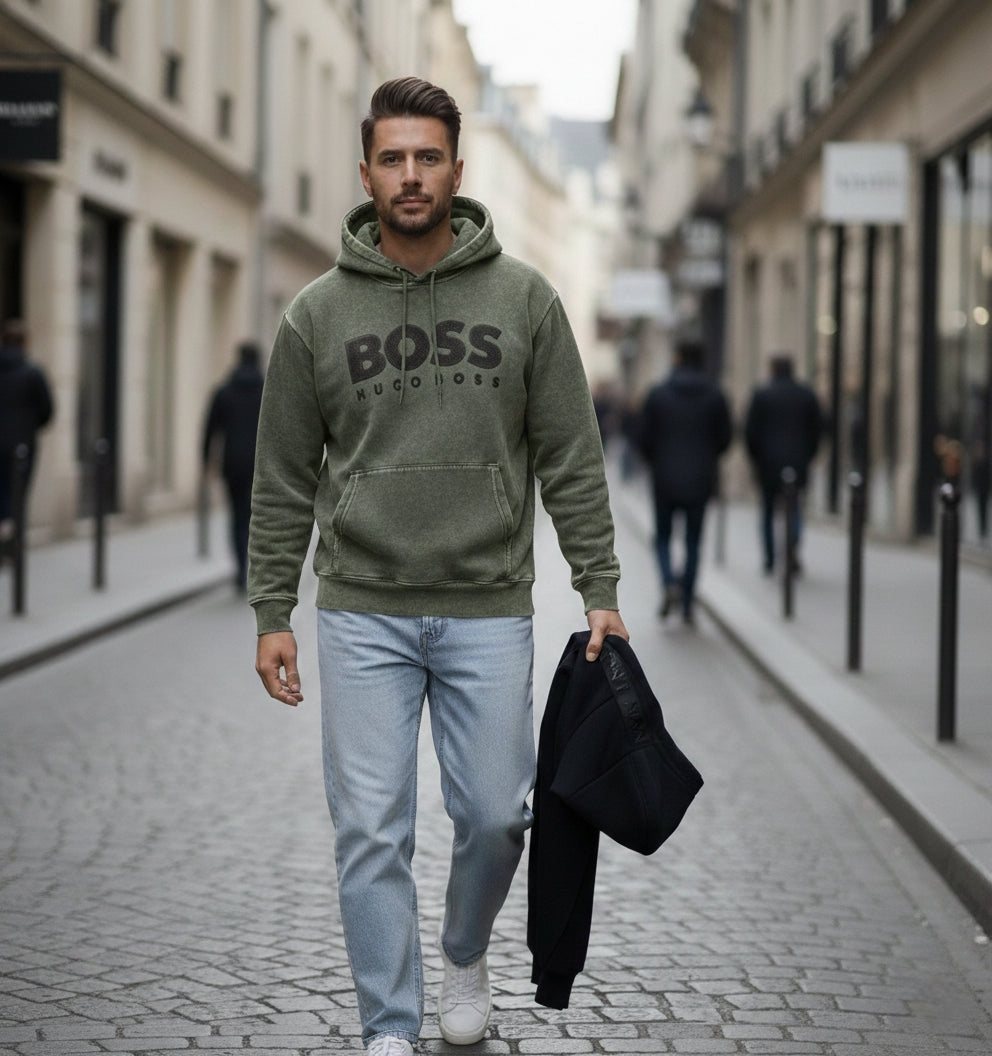 Thread Dori Street Classic Pullover Hoodie – Green & Black [HB-1]