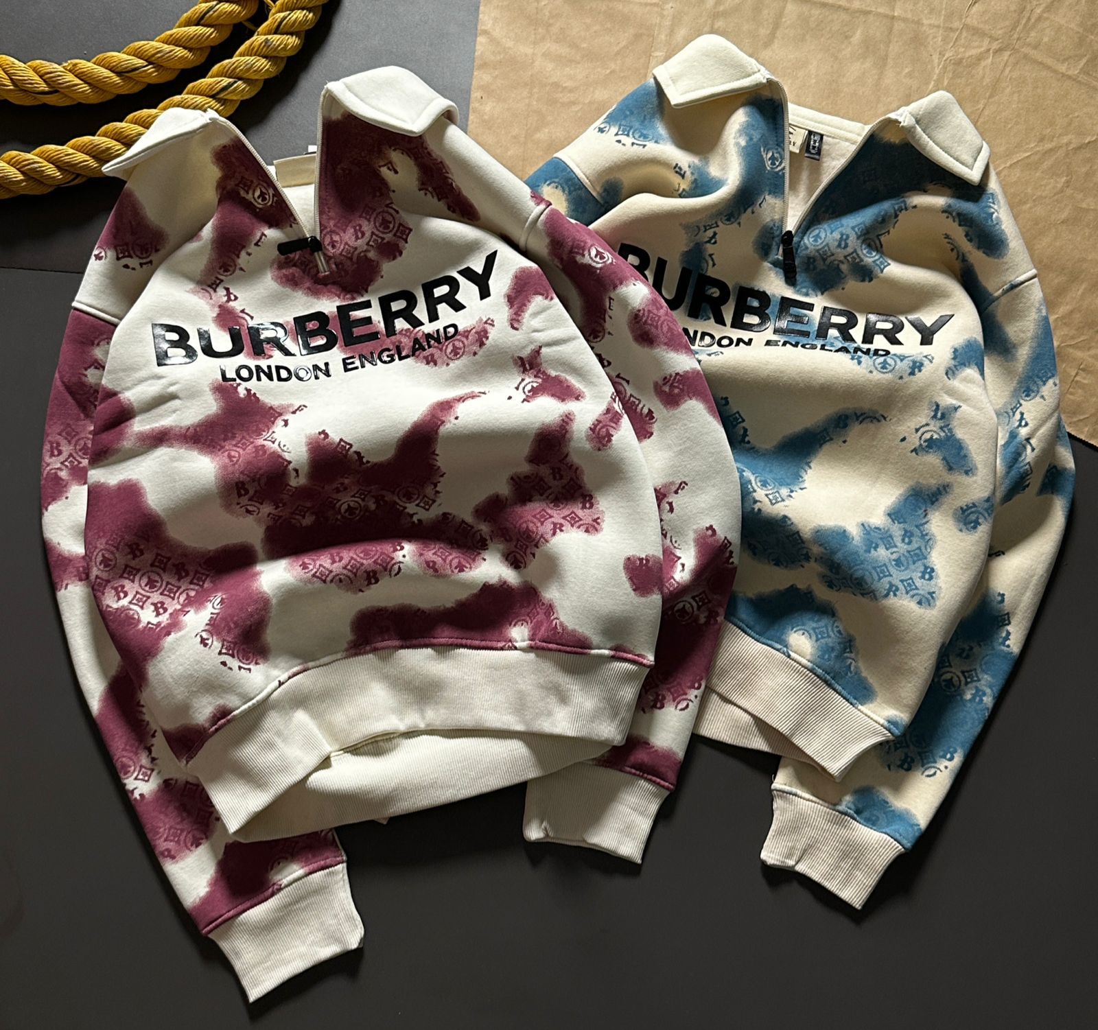 Thread Dori Cozy Fit Winter Hoodie – Blue & Cherry [BB-2]