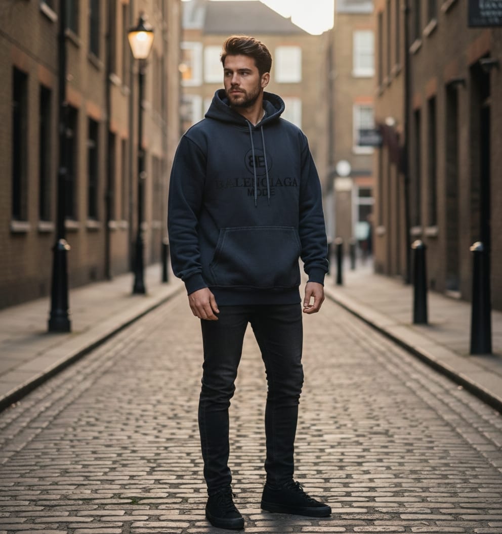 Thread Dori Luxury Comfort Pullover Hoodie – Navy Blue & Gray[BL-1]