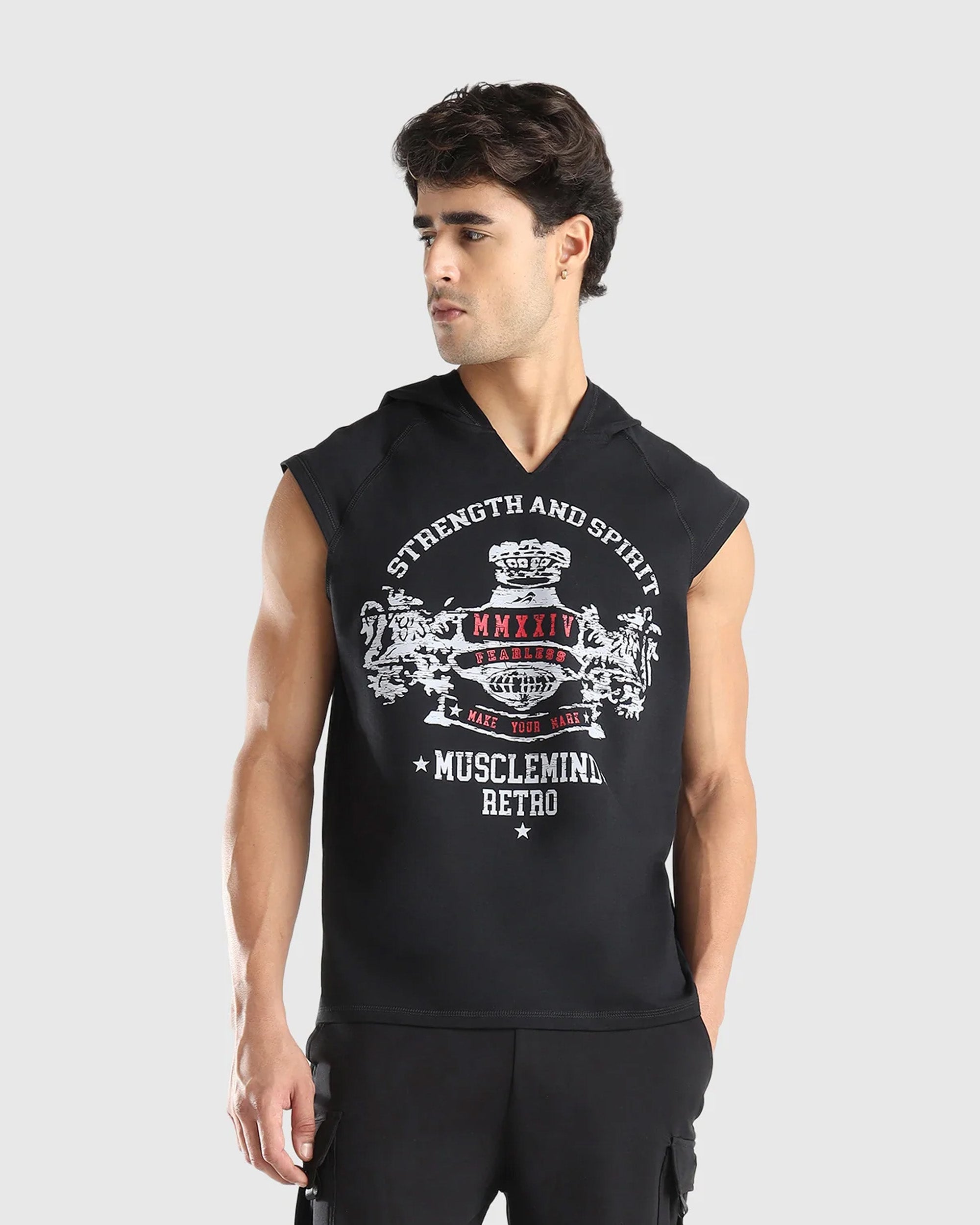 Mens Sleeveless Hoodie Tank