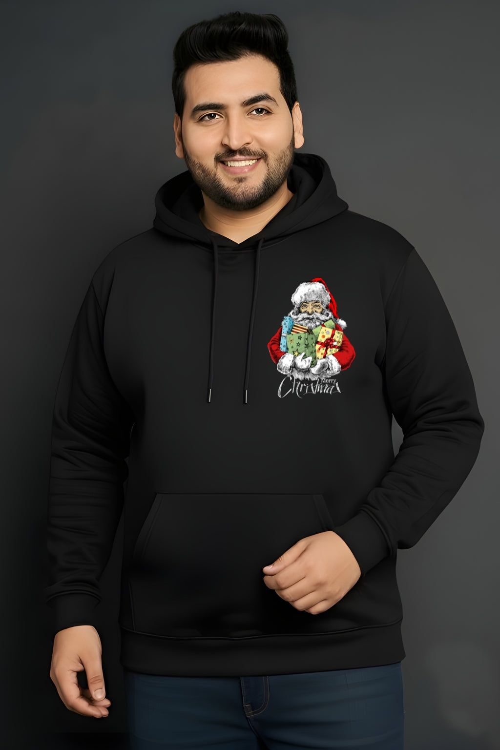 Santa & Merry Christmas Hoodie for Men