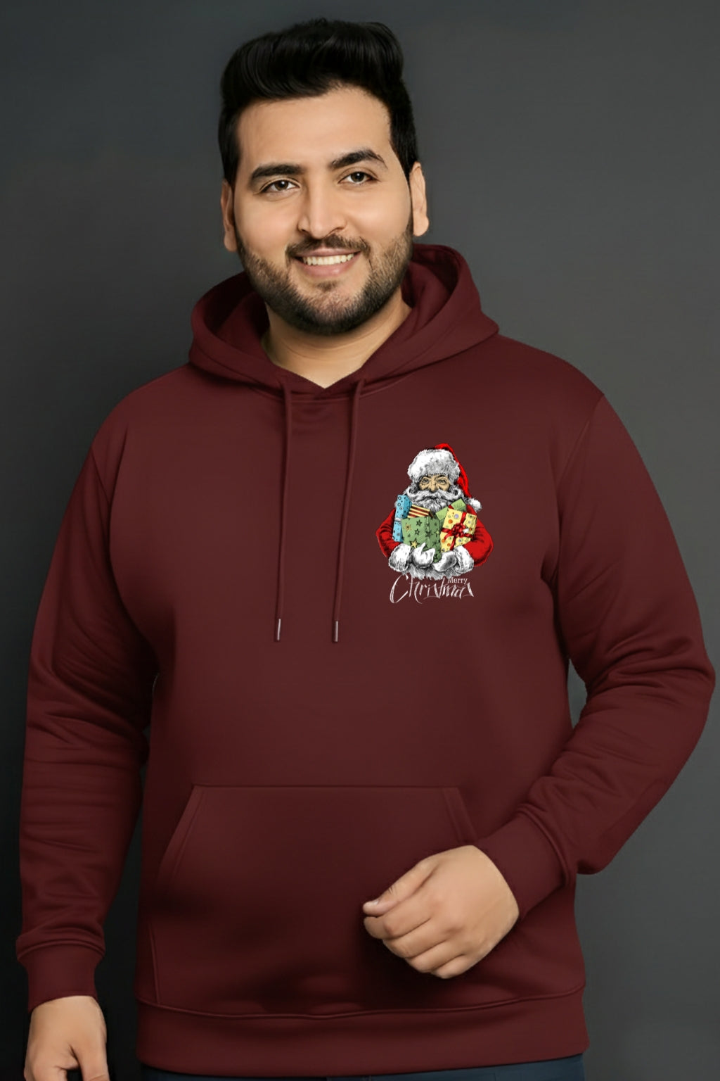 Santa & Merry Christmas Hoodie for Men