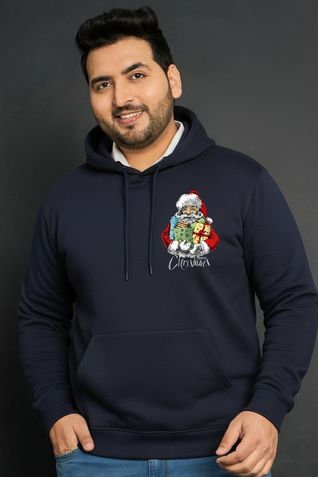 Santa & Merry Christmas Hoodie for Men