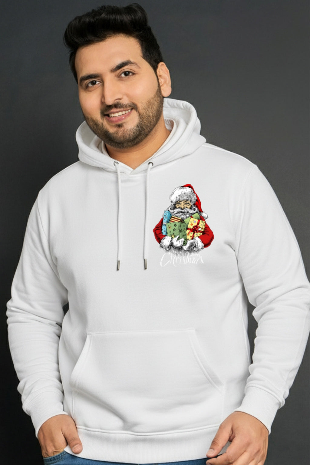 Santa & Merry Christmas Hoodie for Men