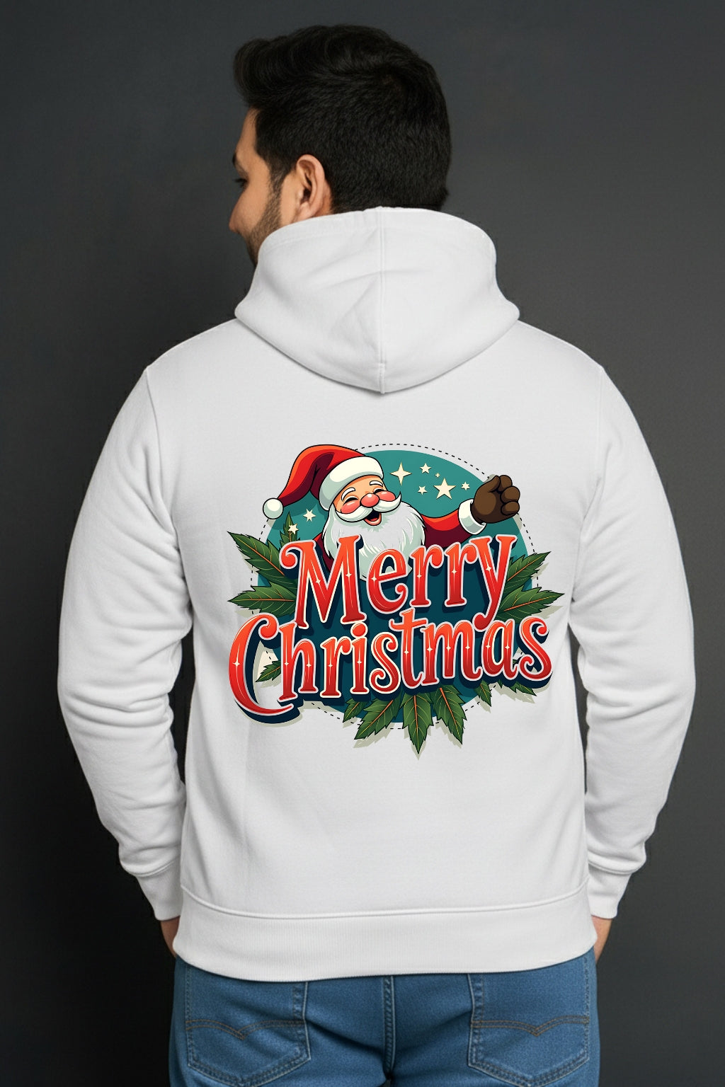 Santa & Merry Christmas Hoodie for Men