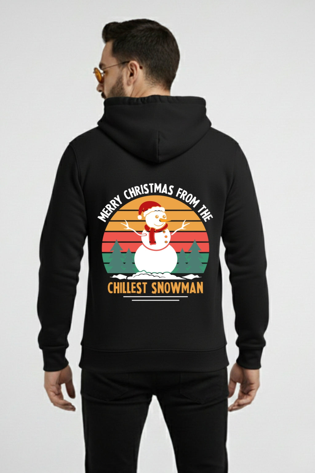 Men’s Christmas Hoodie – “Chillest Snowman” Festive Graphic Print