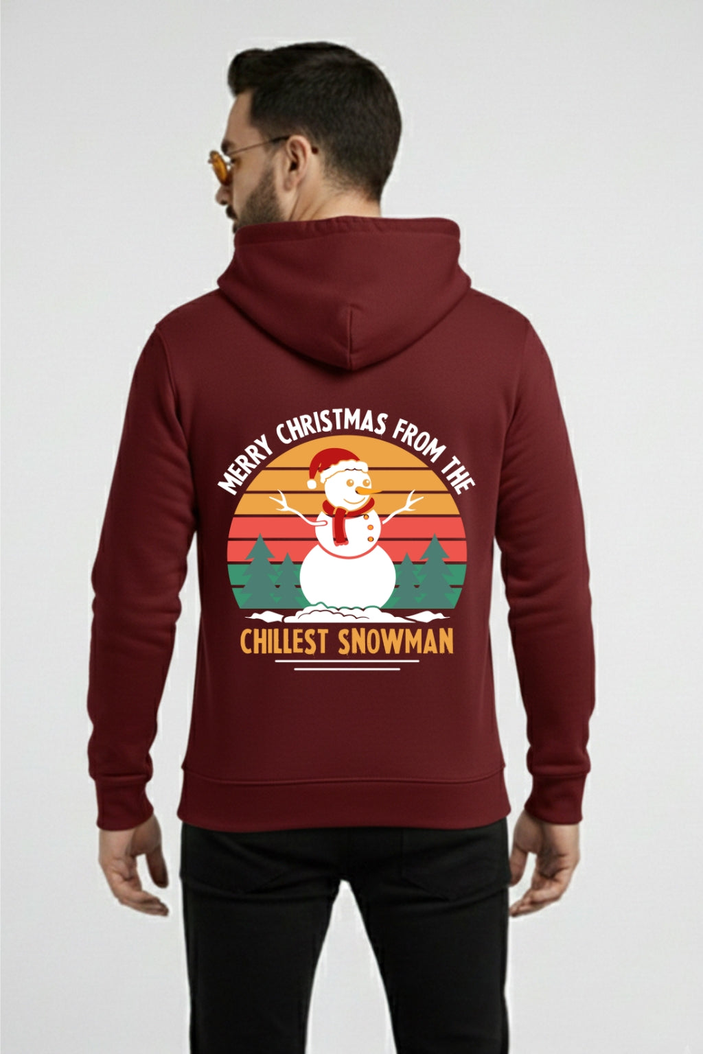 Men’s Christmas Hoodie – “Chillest Snowman” Festive Graphic Print