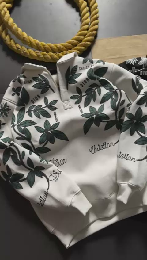 Load video: Thread Dori Men’s Classic Hoodies – Black &amp; White [Leaf]